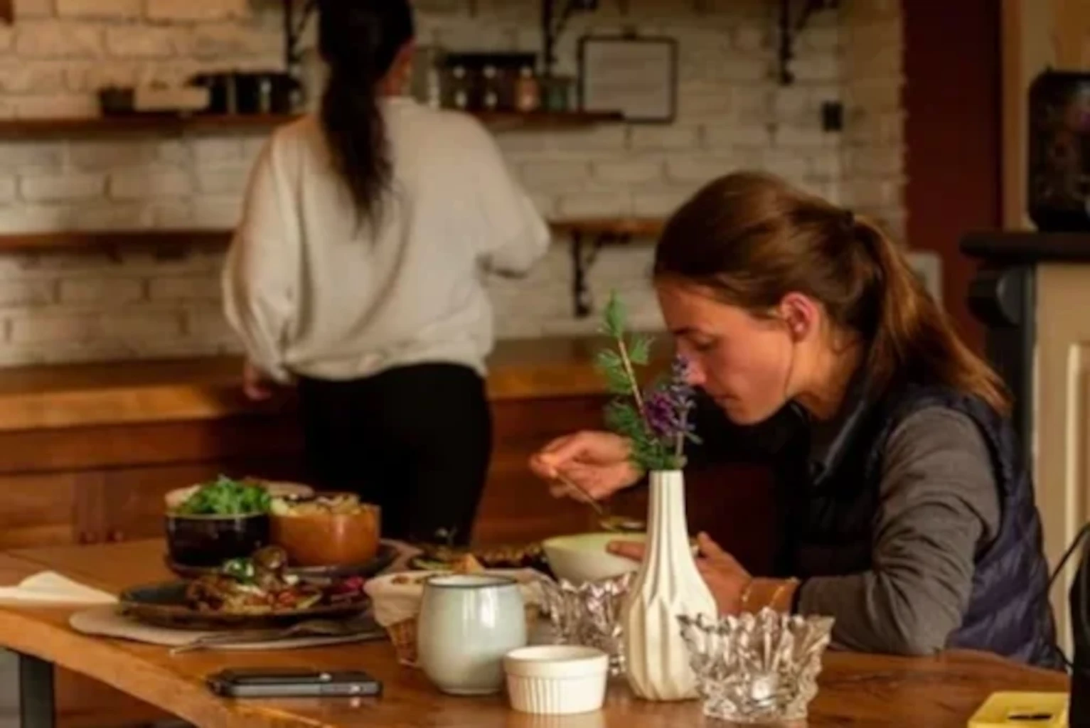 Romantic dining — intimate setting for two